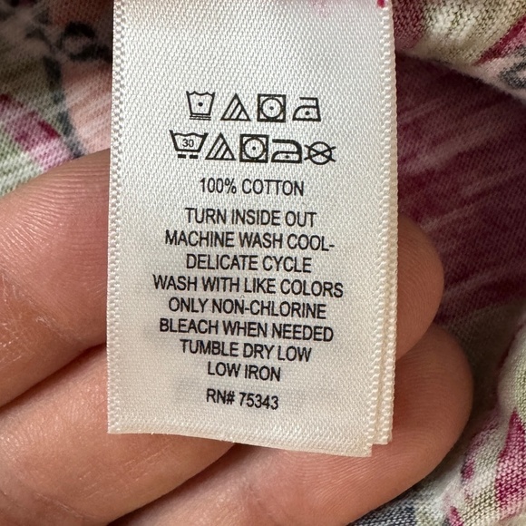 C&C California Women's Bright Safari Jungle 3/4 Sleeve T-Shirt Top 3X V-Neck - Picture 6 of 12